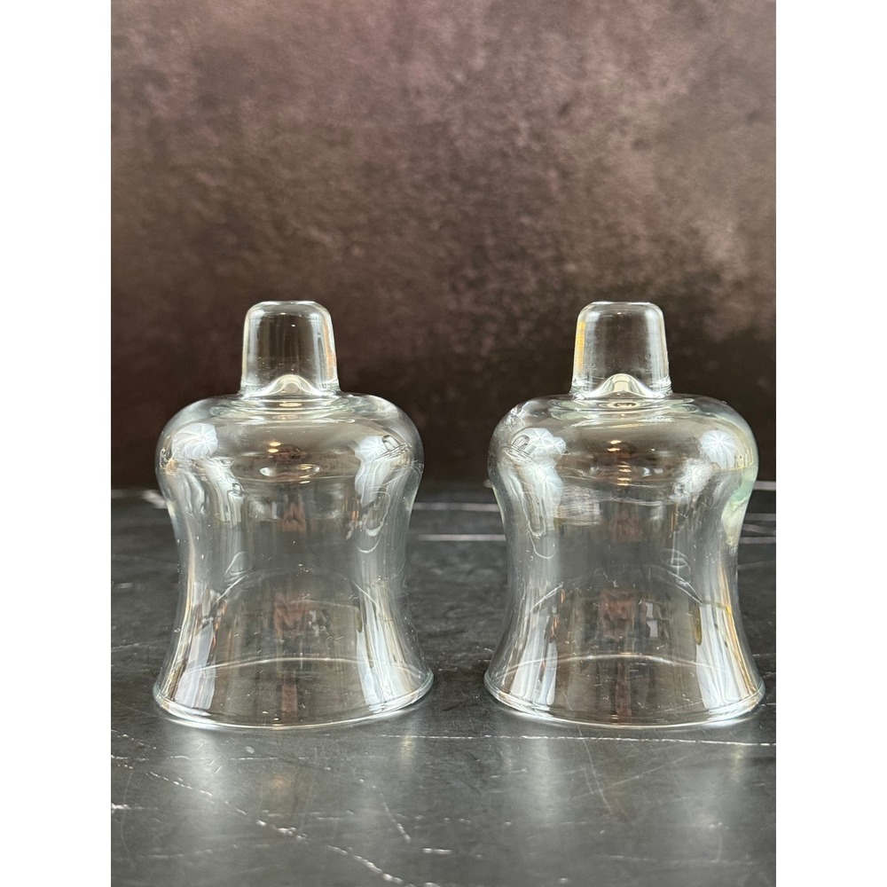 Vintage PAIR (2) Glass Sconce Cloche Tulip Candle Holder Inserts 3.5in